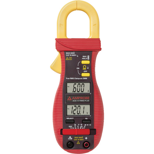 ACD-14-PLUS Clamp-On Multimeter with Dual Display, AC/DC Voltage, AC Current Superchem Industries