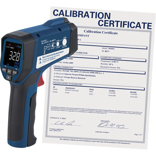 Professional Infrared Thermometer with ISO Certificate, -26 - 1472° F ( -32 - 800° C ), 30:1, Adjustable Emmissivity Superchem Industries