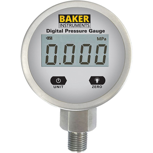 B5000 Series Pressure Gauge, 2-1/2" , 0 - 103.4 kPa/0 - 15 psi/0 - 416 in. w.c., Bottom Mount, Digital Superchem Industries