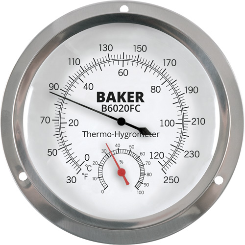 Dial Thermo-Hygrometer, 0% - 100% RH, 30 - 250°F (0 - 120°C) Superchem Industries