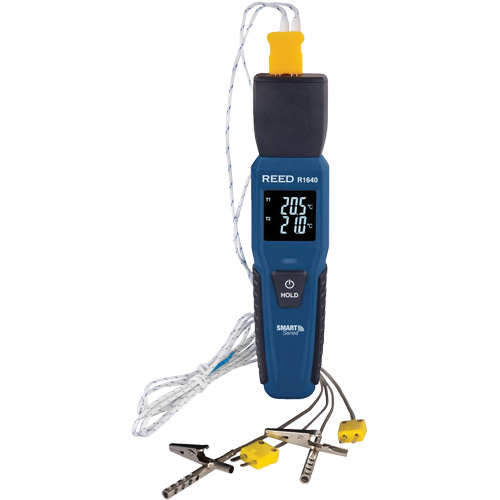 Thermom&egrave;tre &agrave; thermocouple de s&eacute;rie intelligente R1640 avec sondes pour fourneau/cong&eacute;lateur, Contact, Num&eacute;rique, 32-122°F (0-50°C) Superchem Industries