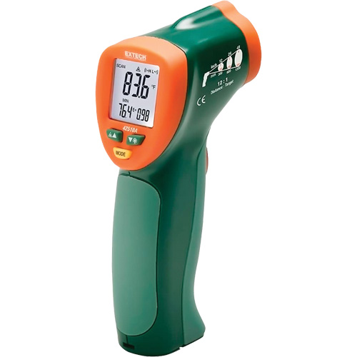 Wide Range Mini IR Thermometer, Non-Contact, Digital, -25-1200°F (-50-650°C) Superchem Industries