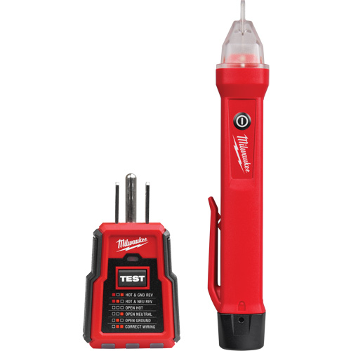 Voltage Detector & GFCI Receptacle Tester Kit, 50 V - 1000 V, Display & Sound Alert Superchem Industries