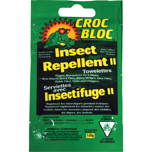 Insectifuge, 6 heures de protection, DEET &agrave; 30 %, Serviette, 5,58 g Superchem Industries