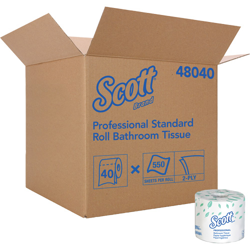 Scott&reg; Bathroom Tissue, 2 Ply, 550 Sheets/Roll, White Superchem Industries