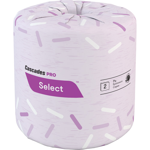 Pro Select&reg; Toilet Paper, 2 Ply, 500 Sheets/Roll, White Superchem Industries
