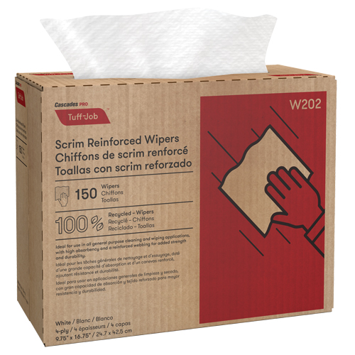 Pro Tuff-Job Scrim Reinforced Wipers, All-Purpose, 16-3/4" L x 9-3/4" W Superchem Industries