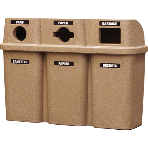 Contenants de recyclage Bullseye, Bord de rue, Plastique, 3 x 22 gal. US Superchem Industries