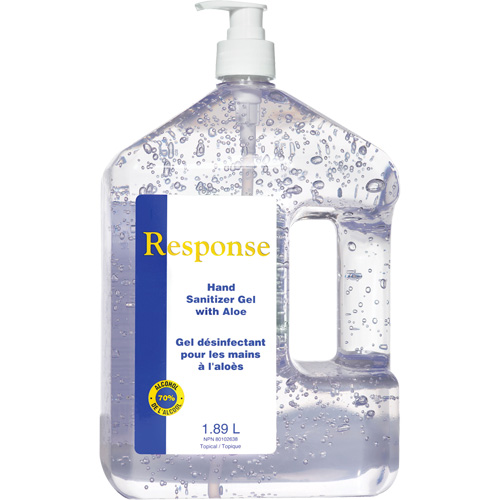 Response&reg; Hand Sanitizer Gel with Aloe, 1890 ml, Pump Bottle, 70% Alcohol Superchem Industries