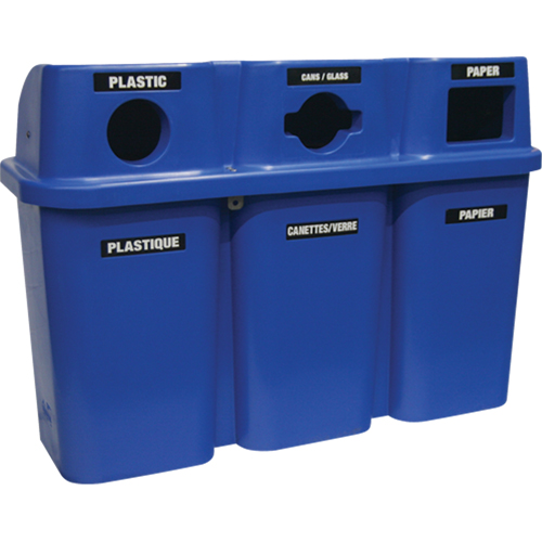 Recycling Containers Bullseye, Curbside, Plastic, 3 x 22 US Gal. Superchem Industries