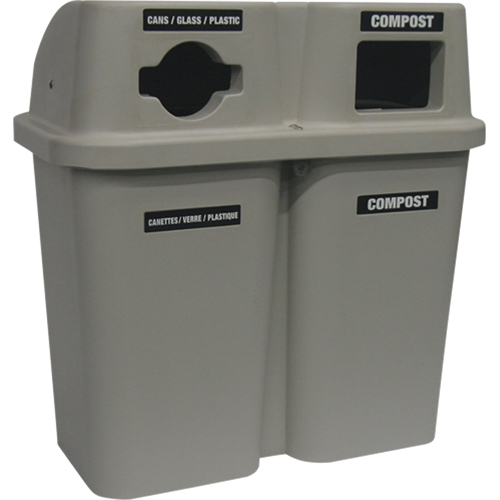 Contenants de recyclage Bullseye, Bord de rue, Plastique, 2 x 22 gal. US Superchem Industries