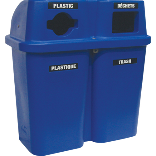 Contenants de recyclage Bullseye, Bord de rue, Plastique, 2 x 22 gal. US Superchem Industries