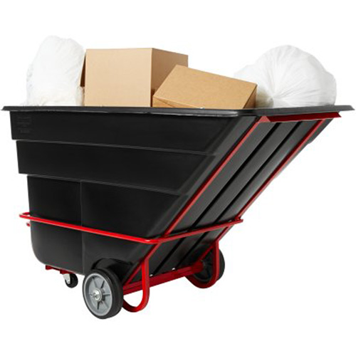 Tilt Truck, Black Recycled Plastic, 1/2 cu.yd., 1400 lbs. Load Capacity Superchem Industries