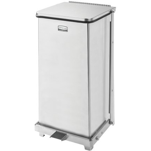 Defenders&reg; Square Step Can with Liner, Stainless Steel, 6.5 US gal. Capacity Superchem Industries