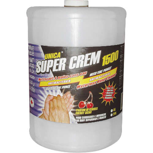 Nettoyant sans eau pour les mains Super 1500, Pierre ponce, 4 L, Cruche, Cerise Superchem Industries