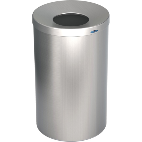 R&eacute;cipient &agrave; d&eacute;chets pour halls, Acier inoxydable, 33 gal. US Superchem Industries