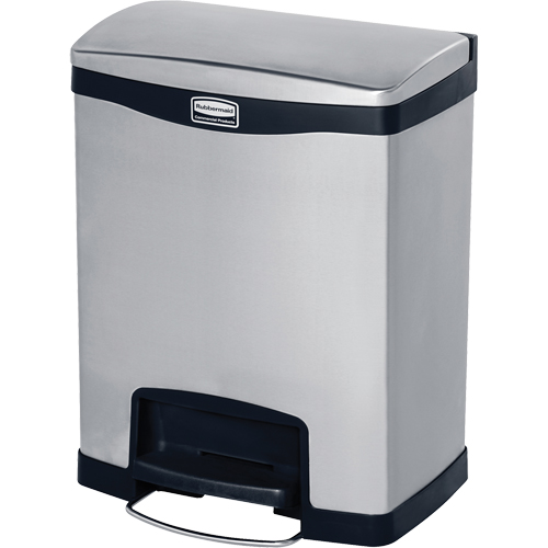 Slim Jim&reg; Waste Container, Stainless Steel, 8 US gal. Capacity Superchem Industries