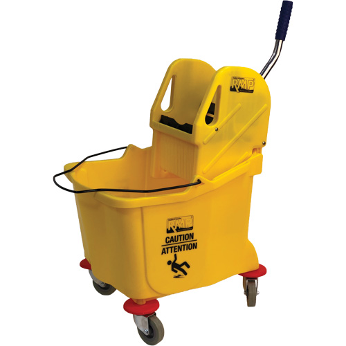 Mop Bucket and Wringer, Down Press, 9.5 US Gal.(38 Quart), Yellow Superchem Industries