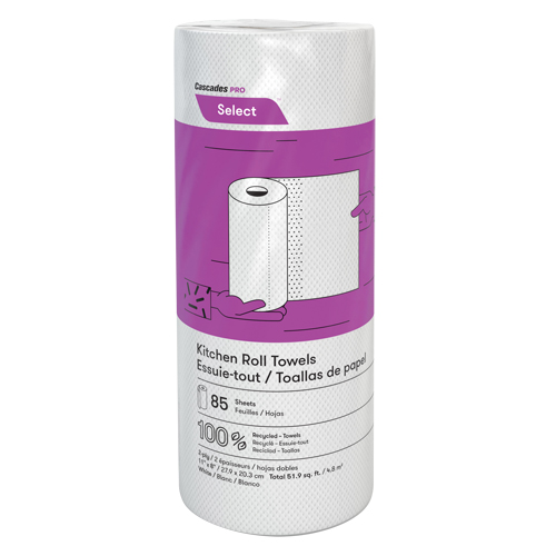 Rouleau d'essuie-tout de cuisine Pro Select, 2 Pli, 85 Feuilles/rouleau, 8" la, 11" lo Superchem Industries