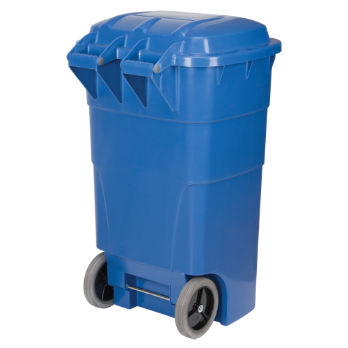 Bac de recyclage roulant, Bord de rue, Poly&eacute;thyl&egrave;ne, 65 gal. US Superchem Industries