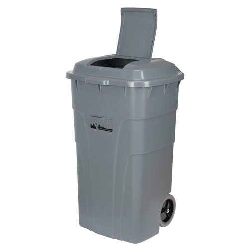 Roll Out Garbage Bin, Polyethylene, 65 US gal. Superchem Industries