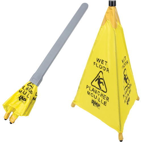 "Wet Floor" Pop-Up Safety Cone, Bilingual with Pictogram Superchem Industries