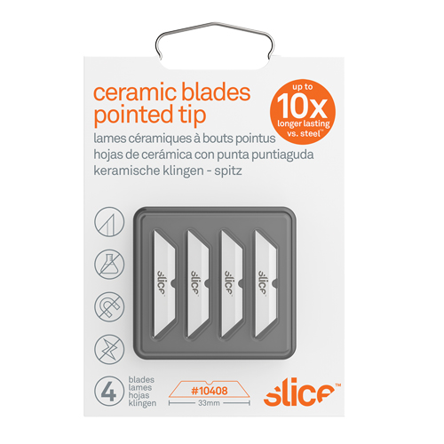 Slice Pointed-Tip Ceramic Box Cutter Blades, Single Style Superchem Industries