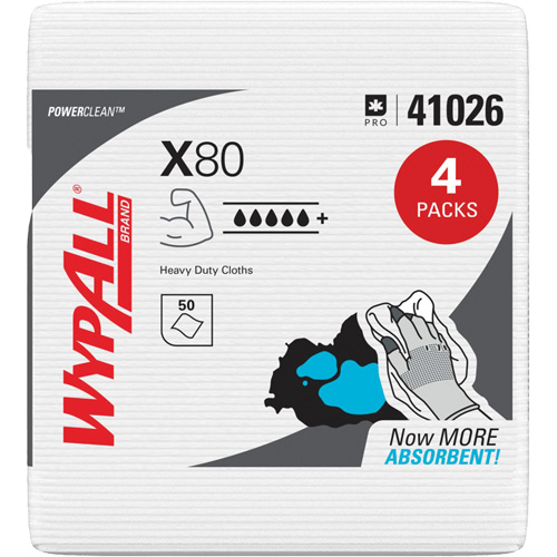 X80 Wipers, Heavy-Duty, 12-1/2" L x 12" W Superchem Industries