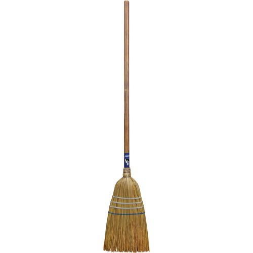 Industrial Corn Broom, 3-String, Wood Handle Superchem Industries