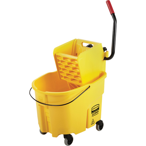 WaveBrake&reg; Mop Bucket & Wringer Combo Pack, Side Press, 8.75 US Gal.(35 Quart), Yellow Superchem Industries
