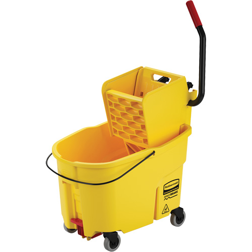 WaveBrake&reg; Mop Bucket & Wringer Combo Pack, Side Press, 11 US Gal. (44 Quart), Yellow Superchem Industries