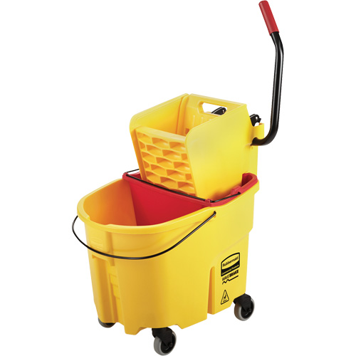 WaveBrake&reg; Mop Bucket & Wringer Combo Pack, Side Press, 8.75 US Gal.(35 Quart), Yellow Superchem Industries