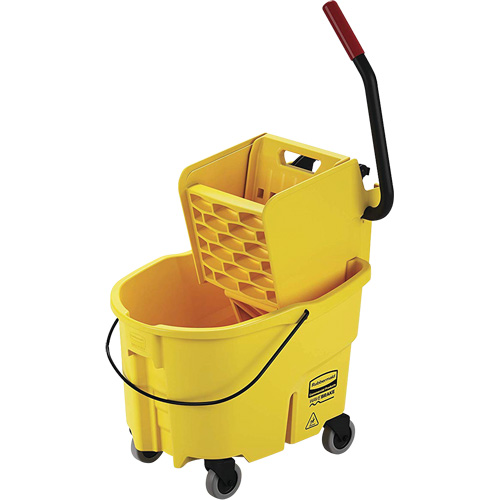 Seau pour vadrouille et essoreuse WaveBrake, Pression lat&eacute;rale, 6,5 gal. US (26 pintes), Jaune Superchem Industries
