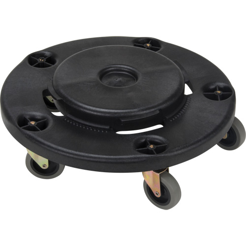 Socle roulant pour contenant &agrave; d&eacute;chets, Polypropyl&egrave;ne, Noir, Convient aux contenants 24" dia. Superchem Industries