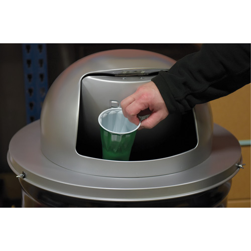 Drum Waste Disposal Top, Dome Lid, Metal, Fits Container Size: 23-1/2" Dia. Superchem Industries
