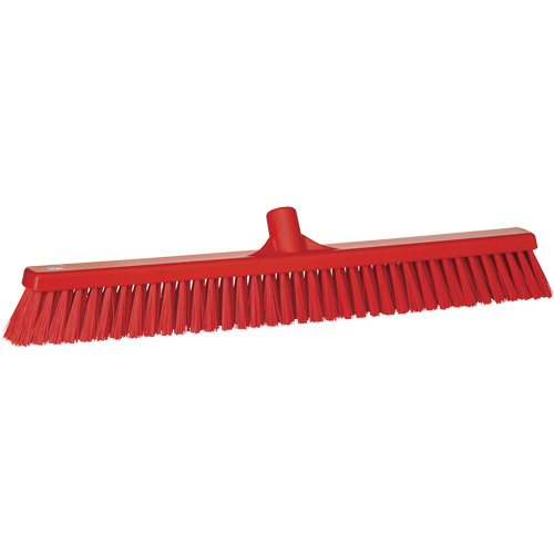 Balai-brosse &agrave; soies combin&eacute;es, Crins Cors&eacute;/Fin, 24-1/2", Polyester, Rouge Superchem Industries
