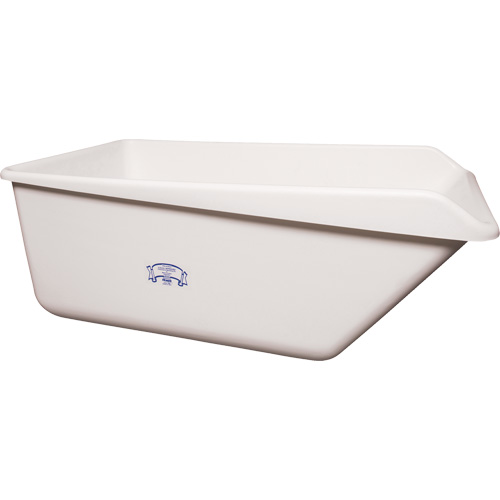 Angled Dump Tub, Plastic, White Superchem Industries