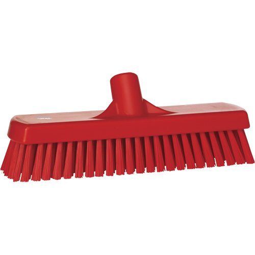 Brosse &agrave; r&eacute;curer pour planchers et murs, Crins Ferme, 12", Polyester, Rouge Superchem Industries