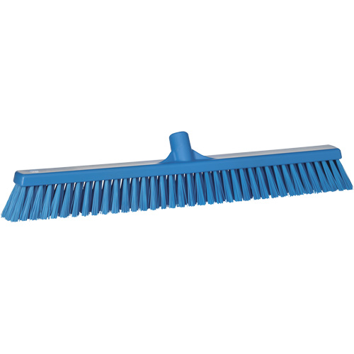 Combo Bristle Push Broom, Coarse/Fine Bristles, 24", Polyester, Blue Superchem Industries