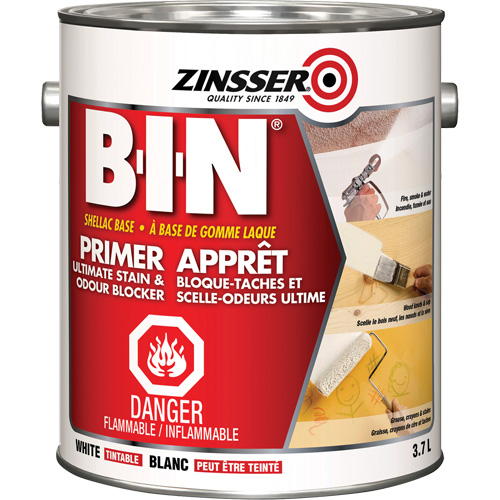 B-I-N&reg; Shellac-Base Sealer Primer, 3.7 L, Gallon, Tintable White Superchem Industries