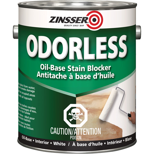 Odourless Oil-Base Stain Blocking Primer, White, Very Flat, 3.78 L, Gallon Superchem Industries