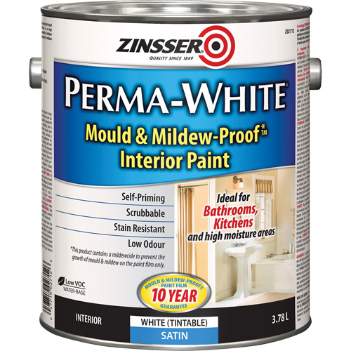 Perma-White&reg; Mold & Mildew-Proof Interior Paint, 3.78 L, Gallon, White Superchem Industries