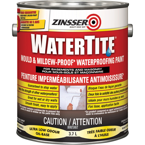 Watertite&reg; Mold & Mildew-Proof Waterproofing Paint, White, Eggshell, 3.78 L, Gallon Superchem Industries
