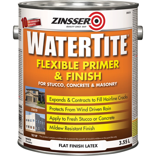 Watertite&reg; Weatherproof Flexible Primer & Finish, 3.55 L, Gallon, White Superchem Industries