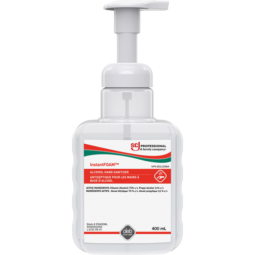 InstantFoam&reg; Hand Sanitizer, 400 ml, Pump Bottle, 70% Alcohol Superchem Industries