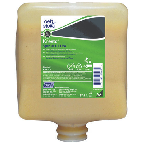 Recharge de nettoyant pour les mains Kresto Special Ultra, P&acirc;te, 2 L, Cartouche en plastique, Fraîcheur Superchem Industries