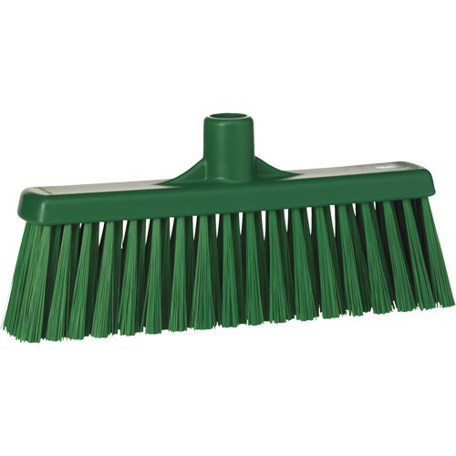 Upright Broom Head, Medium Bristles, 12", Polyester, Green Superchem Industries