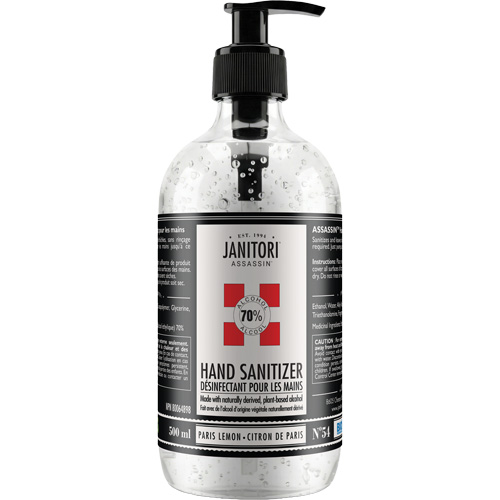 D&eacute;sinfectant pour les mains 54 Assassin, 500 ml, Bouteille &agrave; pompe, 70 % alcool Superchem Industries