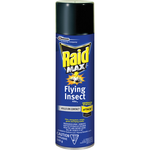 Raid&reg; Max&reg; Flying Insect Killer, 500 g, Aerosol Can, Solvent Base Superchem Industries
