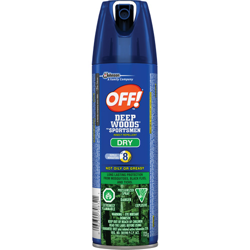 Insectifuge sec pour sportifs Off! R&eacute;gions sauvages, DEET &agrave; 30 %, A&eacute;rosol, 113 g Superchem Industries